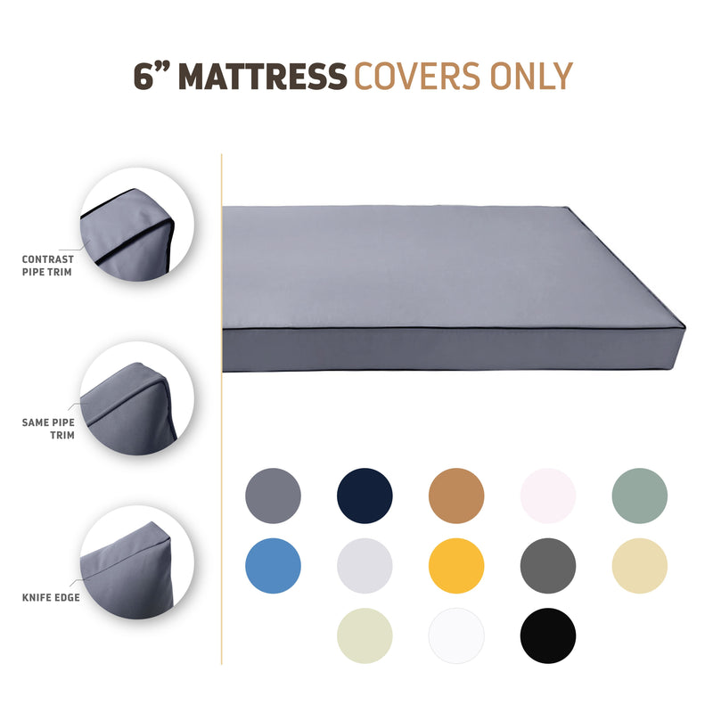 Outdoor Mattress Fitted Sheet Twin Size (75" x 39" x 6") Slip Cover Only