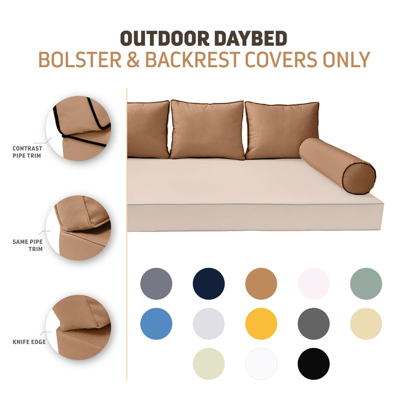 Model-3 TWIN SIZE Bolster & Back Pillow Cushion Outdoor SLIP COVER ONLY