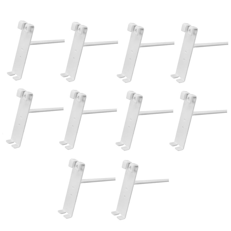 WHITE 4" Long GridWall Wire Metal Hooks Display Grid Panel Hanger Retail 10 PC