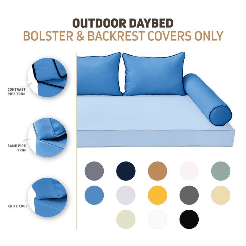 Model-4 FULL SIZE Bolster & Back Pillow Cushion Outdoor SLIP COVER ONLY