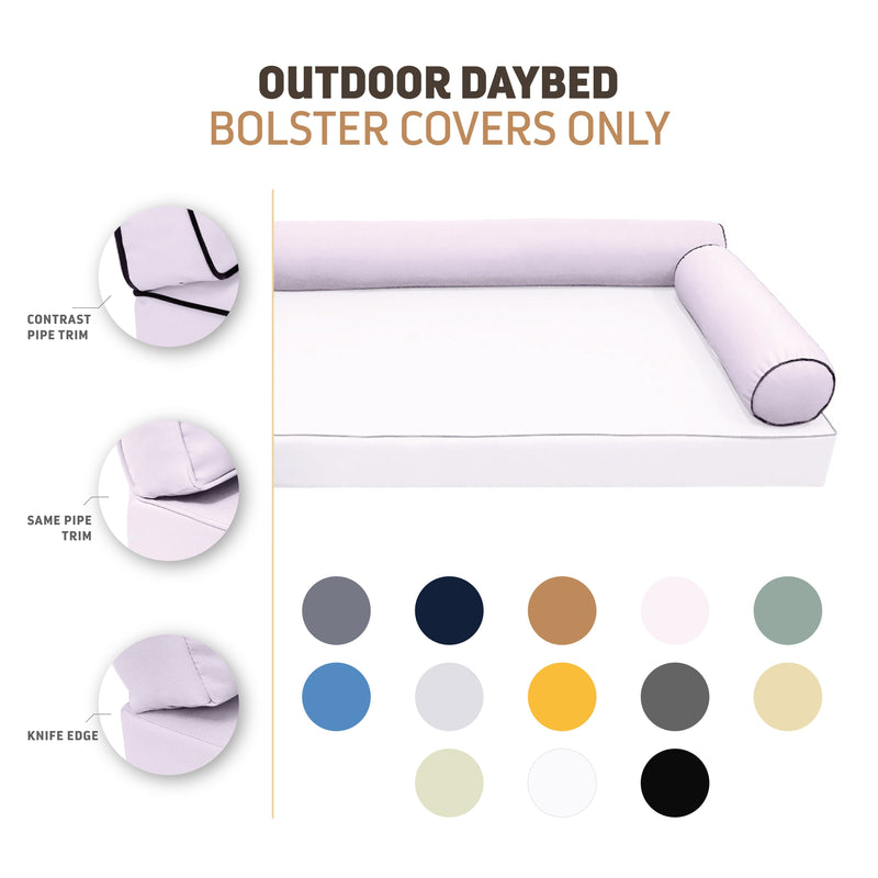 Model-6 TWIN SIZE Bolster & Back Pillow Cushion Outdoor SLIP COVER ONLY