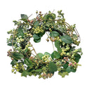 24” Artificial Mixed Berry Wreath, Spring Botanical Silk Floral Front Door Wreath, Realistic Natural Greenery for Farmhouse Wall, Entryway & Seasonal Home Décor
