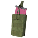 Tactical MOLLE Single Open Top Bungee Magazine Mag Pouch OD GREEN