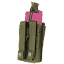 Tactical MOLLE Single Open Top Bungee Magazine Mag Pouch OD GREEN