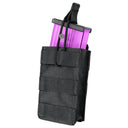 Tactical MOLLE Single Open Top Bungee Magazine Mag Pouch BLACK