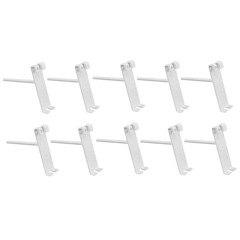 WHITE 4" Long GridWall Wire Metal Hooks Display Grid Panel Hanger Retail 20 PC
