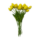 18 Pcs Artificial Yellow Tulips 15” Real Touch Foam Tulip Bundle, Lifelike Silk Floral Stems for Home Décor, Wedding Centerpieces, Spring Arrangements & Table Vase Display