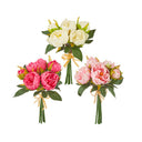 15 Peonies 10" Real Touch Peony Artificial Flower Bundle, Silk Floral Stems for DIY Wedding Bridal Bouquets, Centerpieces & Home Décor