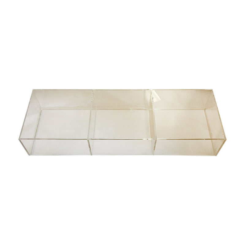 Lucite Clear Acrylic Single Tier Divided Counter Bin 24" x 8"