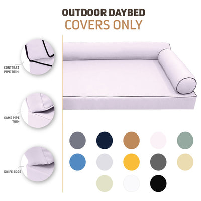 Model-6 Twin-XL Size (80" x 39" x 6") Outdoor Daybed Mattress Bolster Backrest Cushion Pillow |COVERS ONLY|