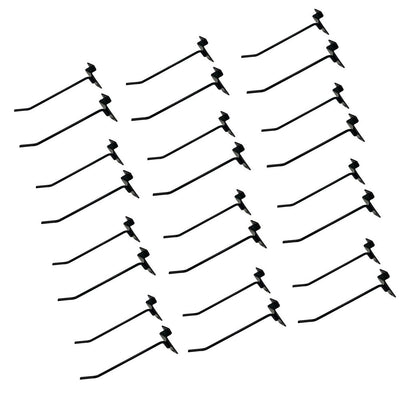 6" Slatwall Hooks, Black, Hanger Display,Display Panel Hooks Wire Metal 12Pc Set