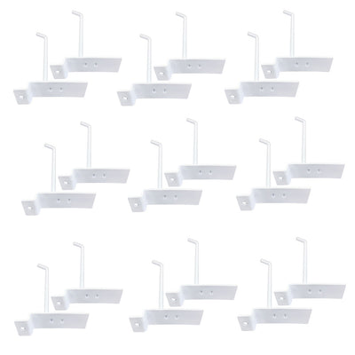 6" Slatwall Hooks, White,Hanger Display,Display Panel Hooks Wire Metal 12 Pc Set