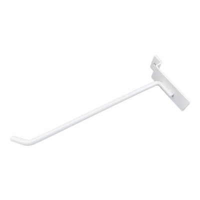 8" Slatwall Hooks,White, Hanger Display,Display Panel Hooks Wire Metal 12 Pc Set