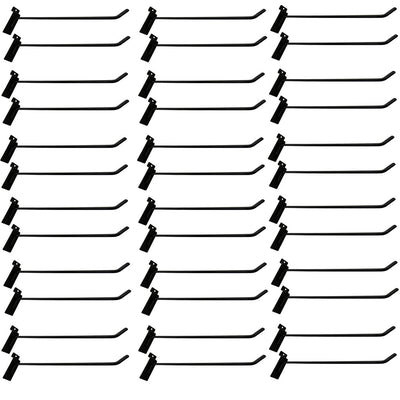 12" Slatwall Hooks,Black,Hanger Display,Display Panel Hooks Wire Metal 12 Pc Set