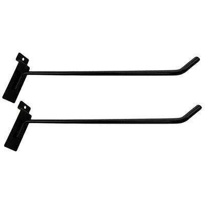 12" Slatwall Hooks,Black,Hanger Display,Display Panel Hooks Wire Metal 12 Pc Set