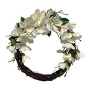 20" Artificial Magnolia Wreath,Spring Wreath for Front Door Decor Wedding Decor