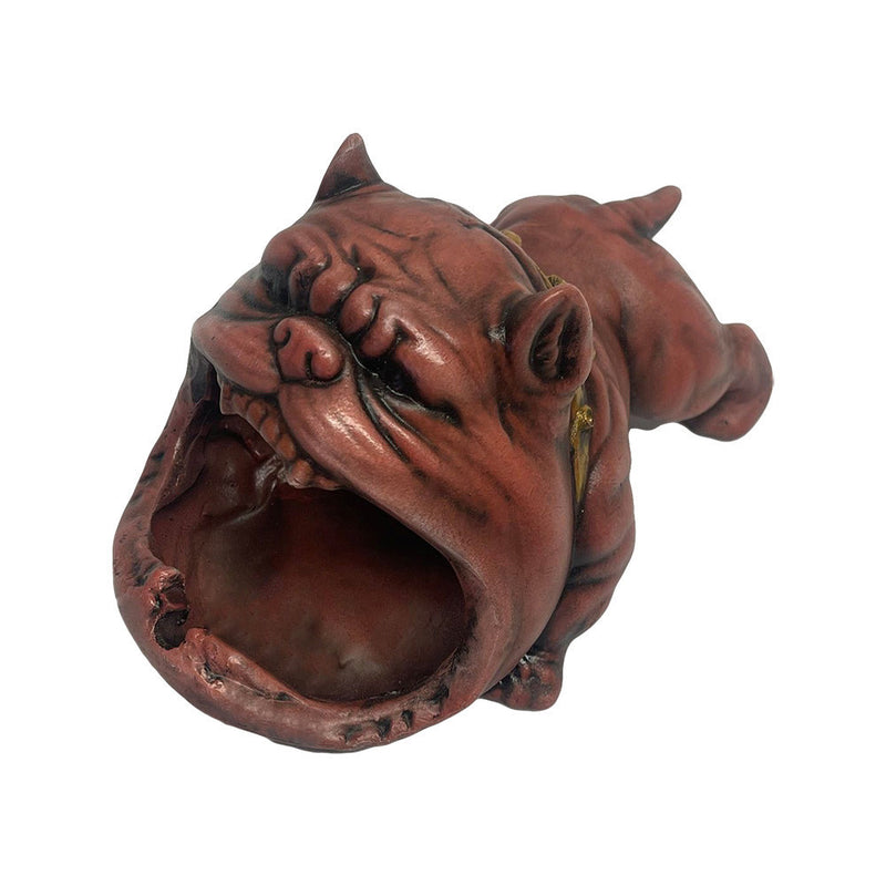 Outdoor Pink Ashtray for Cigarette, Cool Decorative Ashtray Bully Dog Design