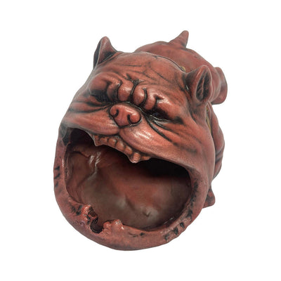 Outdoor Pink Ashtray for Cigarette, Cool Decorative Ashtray Bully Dog Design