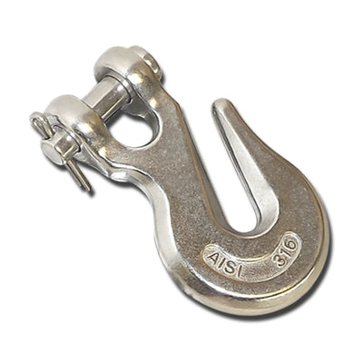 1 Pc SS316 Clevis Grab Hook Towing Shackle 1/4'' For Marine WLL 1,600 lbs