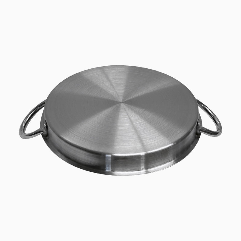 15.5" x 2" Depth HD Non-Stick Stainless Steel Comal Griddle Pan Grill W/ Handles