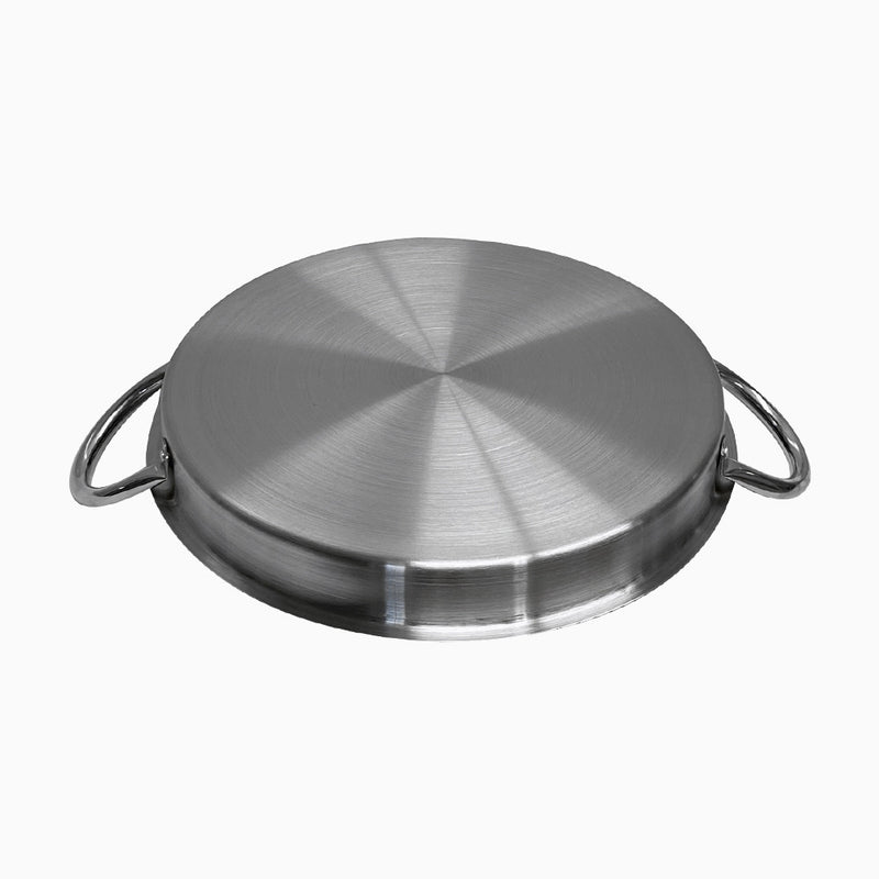 21" x 2" Depth HD Non-Stick Stainless Steel Comal Griddle Pan Grill With Handles