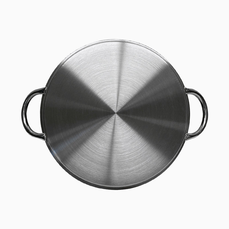 21" x 2" Depth HD Non-Stick Stainless Steel Comal Griddle Pan Grill With Handles