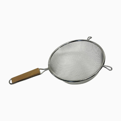 7-1/2'' Stainless Steel Single Strainer Mesh Skimmer With Wood Handle