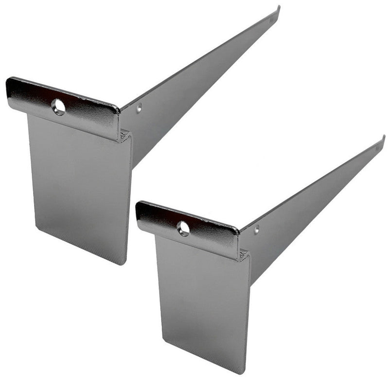16" Slatwall Shelf Bracket, Chrome, Hanger Display Panel Shelf 10 Pc Set