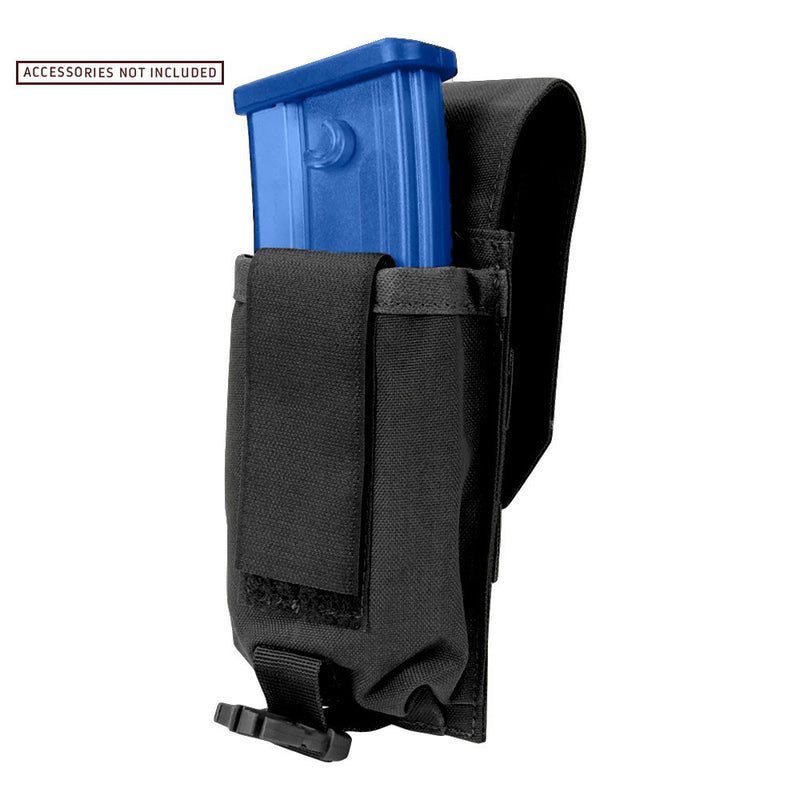 BLACK Hook Loop Tactical Buckled Universal Magazine Pouch 3.5"W x 7"H x 2"D