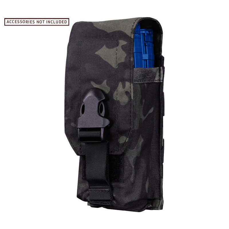 MULTICAM BLACK Hook Loop Tactical Buckled Universal Magazine Pouch 3.5"W x 7"H