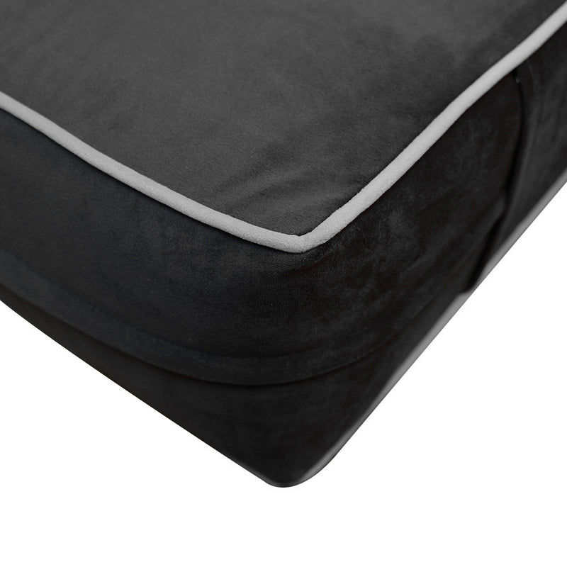 COVER ONLY Twin Contrast Pipe Velvet Indoor Daybed Mattress 75"x39"x8"-AD350