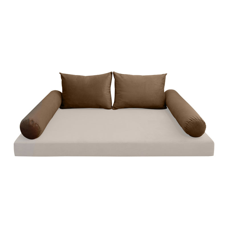 COVER ONLY Model V1 Twin Velvet Knife Edge Indoor Daybed Cushion Bolster - AD308