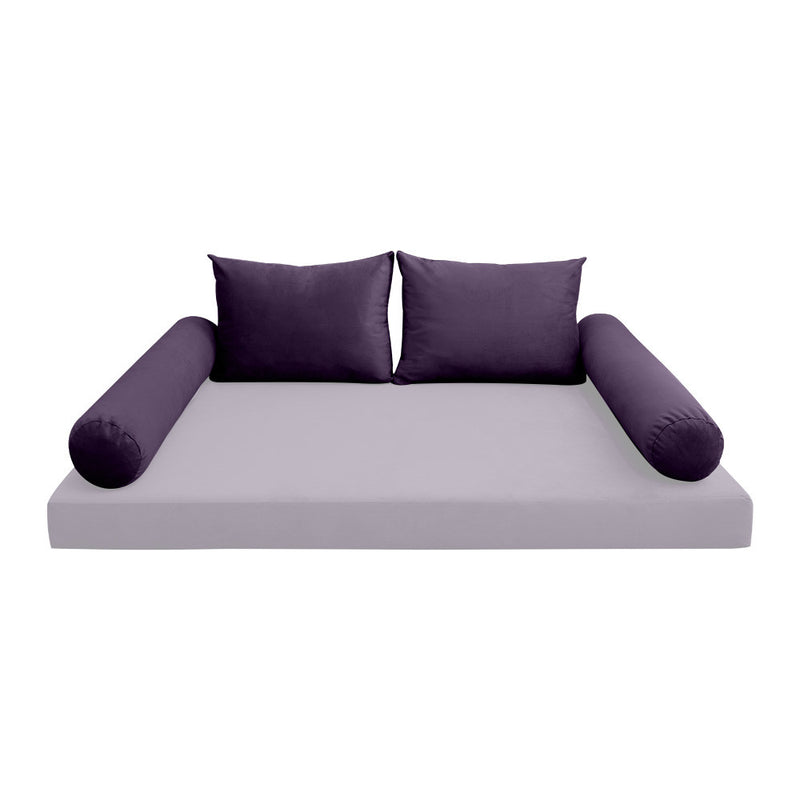 COVER ONLY Model V1 Twin Velvet Knife Edge Indoor Daybed Cushion Bolster - AD339