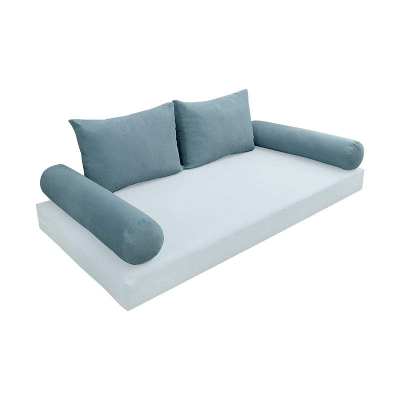 COVER ONLY Model V1 Twin Velvet Knife Edge Indoor Daybed Cushion Bolster - AD355