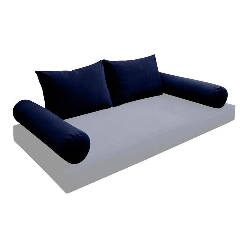 COVER ONLY Model V1 Twin Velvet Knife Edge Indoor Daybed Cushion Bolster - AD373