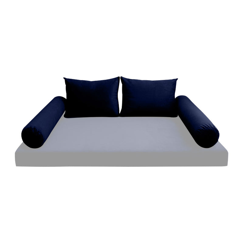 COVER ONLY Model V1 Twin Velvet Knife Edge Indoor Daybed Cushion Bolster - AD373