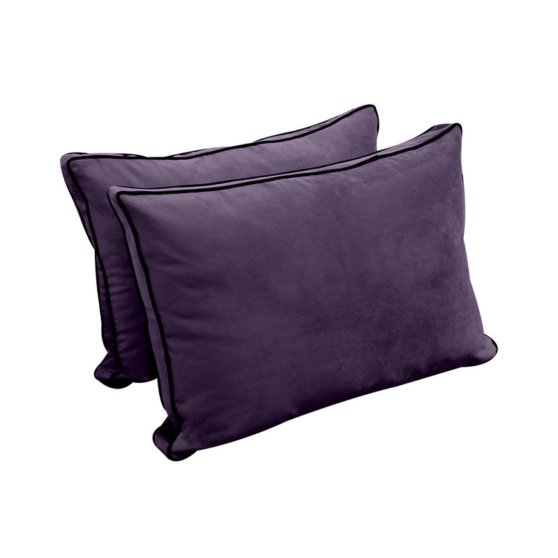 COVER ONLY Model V1 Twin Velvet Contrast Indoor Daybed Cushion Bolster - AD339