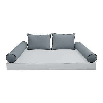 COVER ONLY Model V1 Twin Velvet Contrast Indoor Daybed Cushion Bolster - AD347