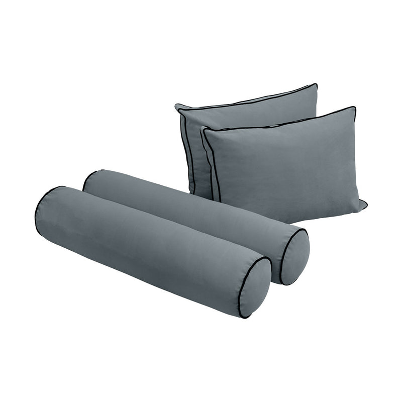 COVER ONLY Model V1 Twin Velvet Contrast Indoor Daybed Cushion Bolster - AD347