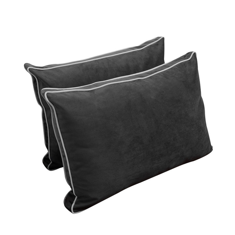 COVER ONLY Model V1 Twin Velvet Contrast Indoor Daybed Cushion Bolster - AD350