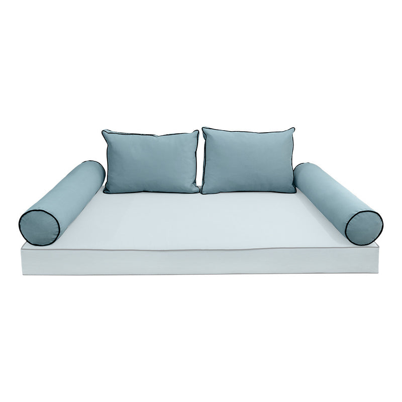 COVER ONLY Model V1 Twin Velvet Contrast Indoor Daybed Cushion Bolster - AD355