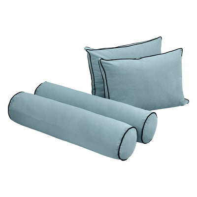 COVER ONLY Model V1 Twin Velvet Contrast Indoor Daybed Cushion Bolster - AD355