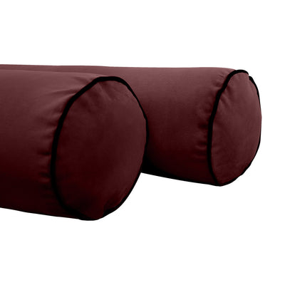 COVER ONLY Model V1 Twin Velvet Contrast Indoor Daybed Cushion Bolster - AD368