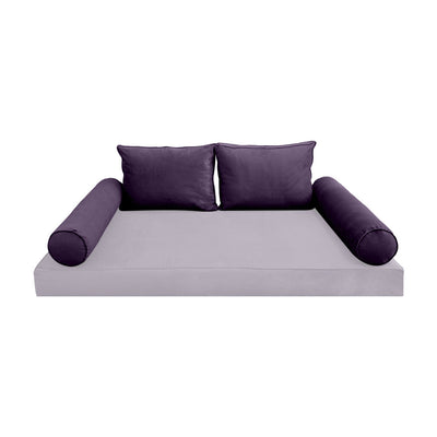 COVER ONLY Model V1 Twin Velvet Same Pipe Indoor Daybed Bolster Pillow Cushion - AD339