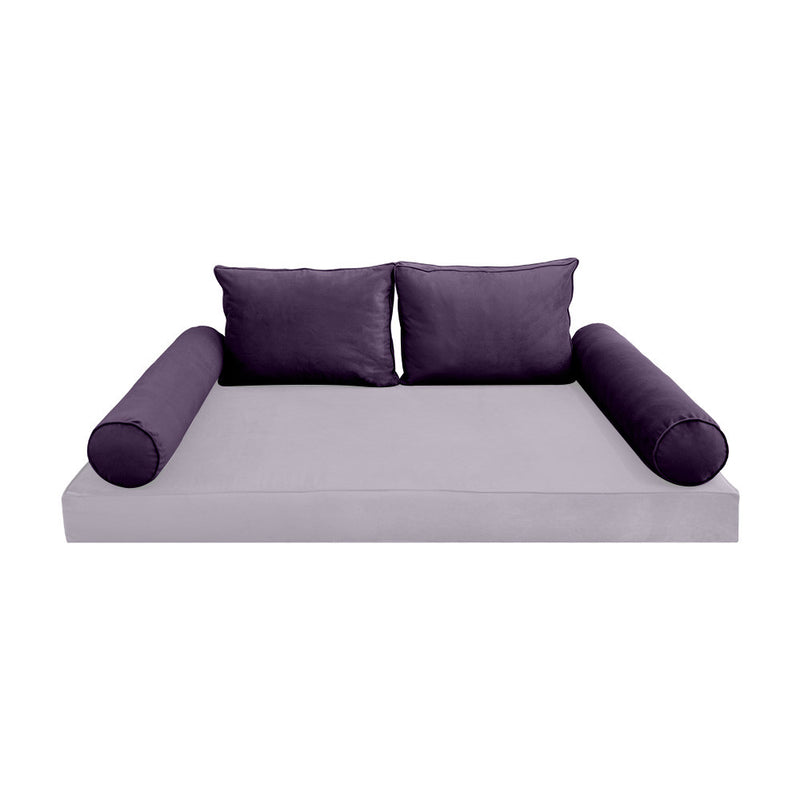 COVER ONLY Model V1 Twin Velvet Same Pipe Indoor Daybed Bolster Pillow Cushion - AD339