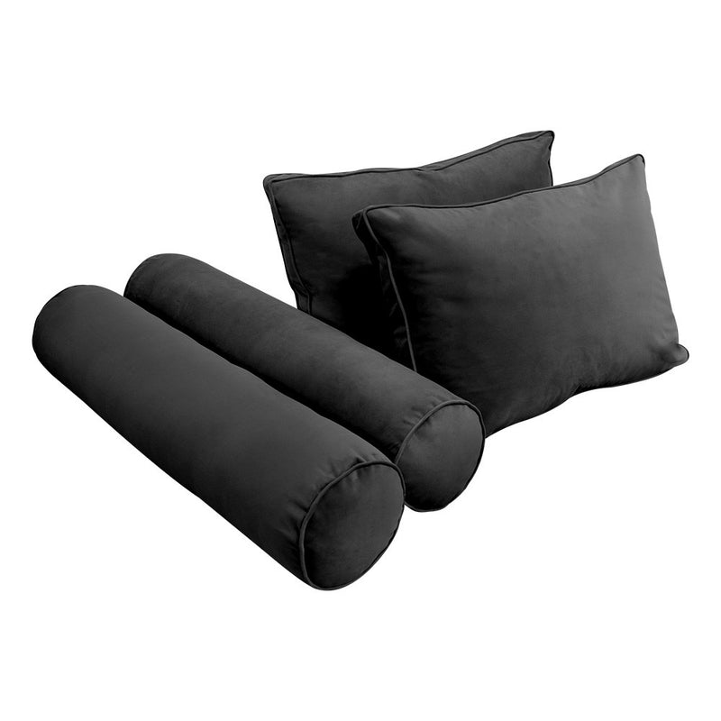 COVER ONLY Model V1 Twin Velvet Same Pipe Indoor Daybed Bolster Pillow Cushion - AD350
