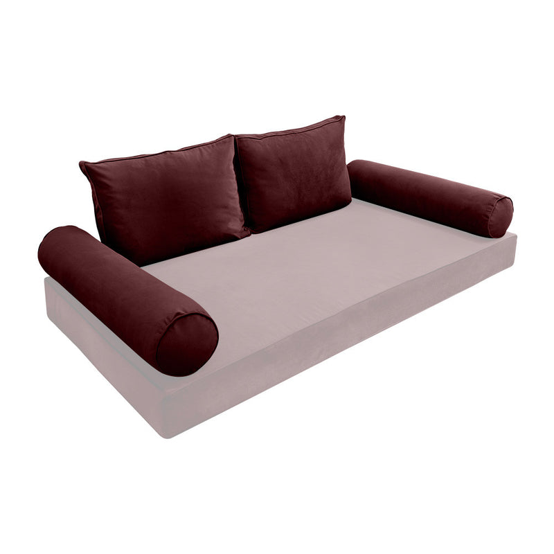 COVER ONLY Model V1 Twin Velvet Same Pipe Indoor Daybed Bolster Pillow Cushion - AD368