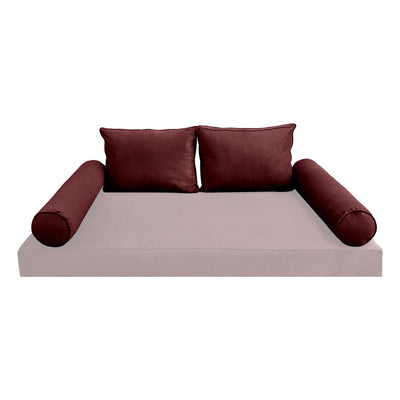 COVER ONLY Model V1 Twin Velvet Same Pipe Indoor Daybed Bolster Pillow Cushion - AD368