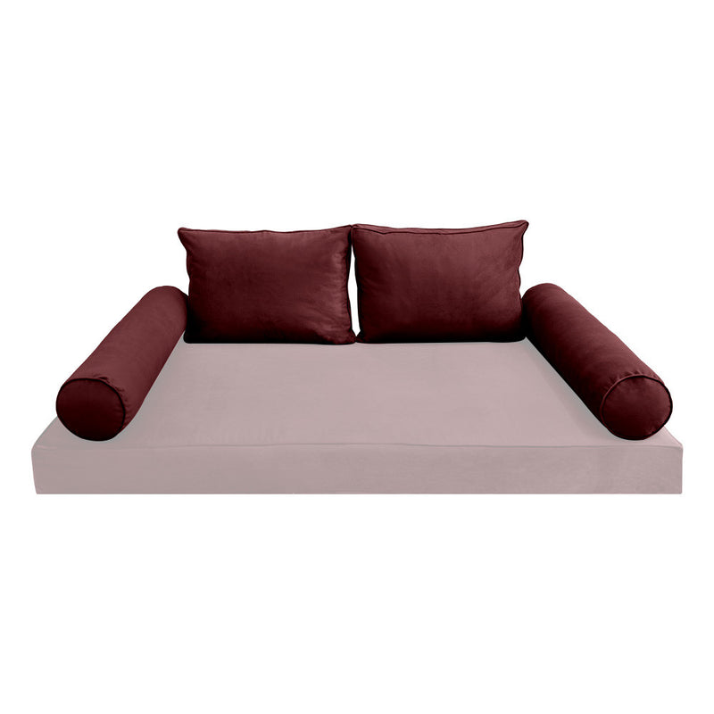 COVER ONLY Model V1 Twin Velvet Same Pipe Indoor Daybed Bolster Pillow Cushion - AD368