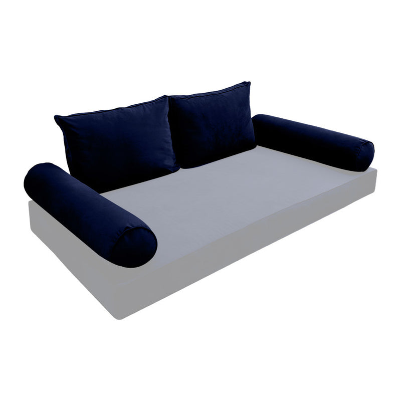 COVER ONLY Model V1 Twin Velvet Same Pipe Indoor Daybed Bolster Pillow Cushion - AD373